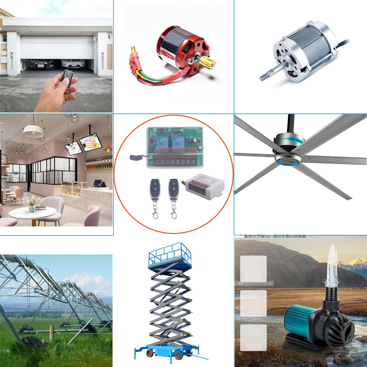 12V 24V 2 Channels Wireless Relay Remote Control Switch, RF 433Mhz DC 5V-30V Garage Door Opener Wireless Switch with Receiver 2 Transmitters, Easy to Terminal Wiring (2CH 2* Controller 433Mhz)