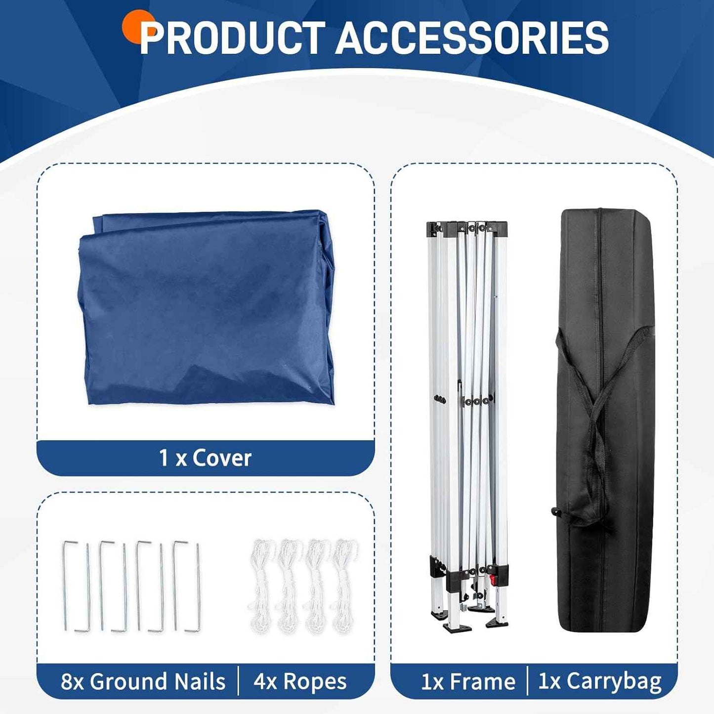 Blue 6x6 FT EZ Pop Up Canopy Tent Outdoor Slant Leg Wedding Party Gazebo Waterproof, Durable