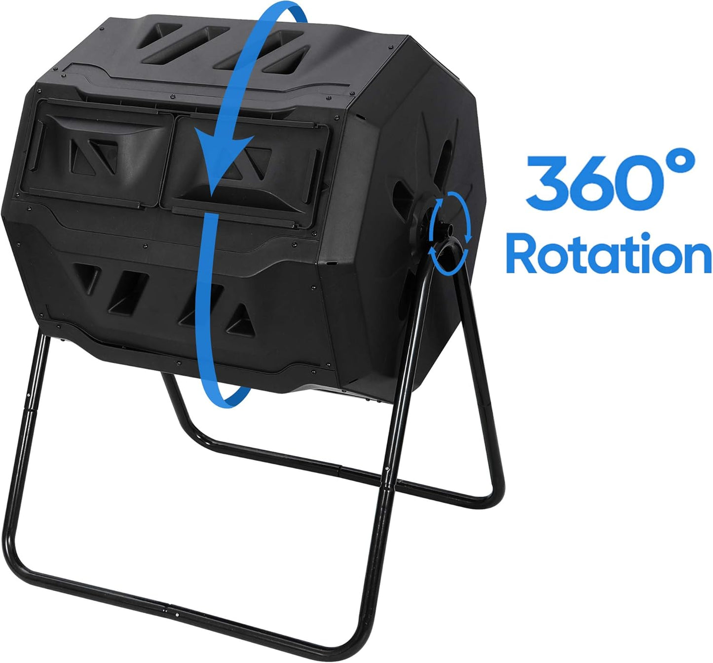 Nouva 43 Gallon Large Composting Tumbler Dual Rotating Chamber Garden Composter Bin Compost Bin with Steel Frame Outdoor Garden Yard