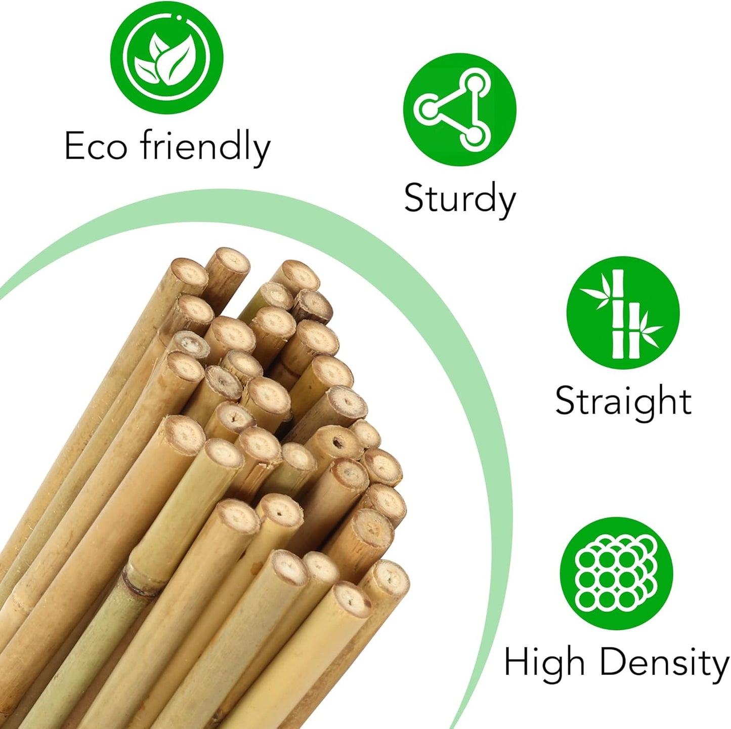 SWANGSA 40 Pack Bamboo Stakes for Plant 3 Feet,Bamboo Sticks Plant Support Garden Stakes Poles with 200pcs Twist Ties for Tomatoes, Beans, Flowers, Potted Plants, Indoor and Outdoor Climbing Plants