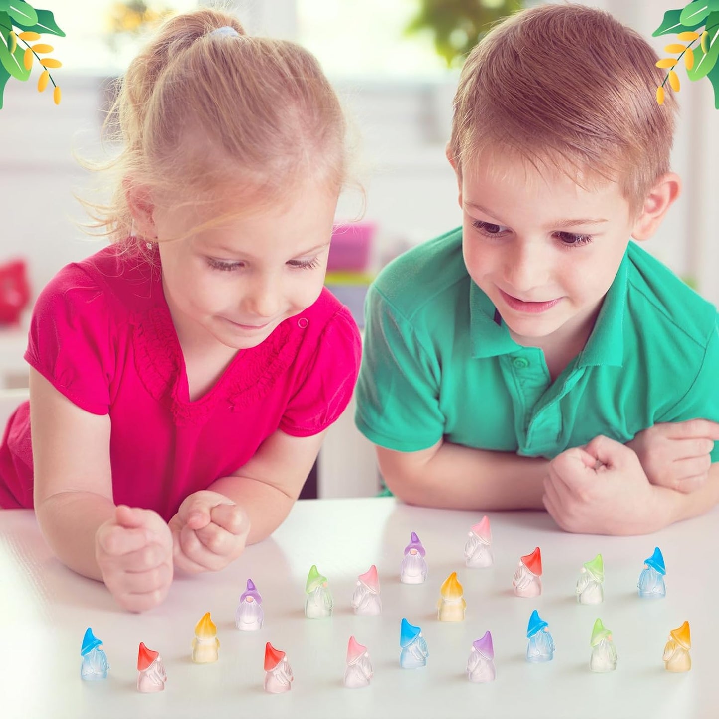 72 Pcs Luminous Mini Resin Gnomes, Tiny Gnomes Fairy Garden Statues Glow in The Dark Miniature Gnome Figurines Decor for Landscape, Outdoor, Patio, Yard, Lawn (6 Colors)