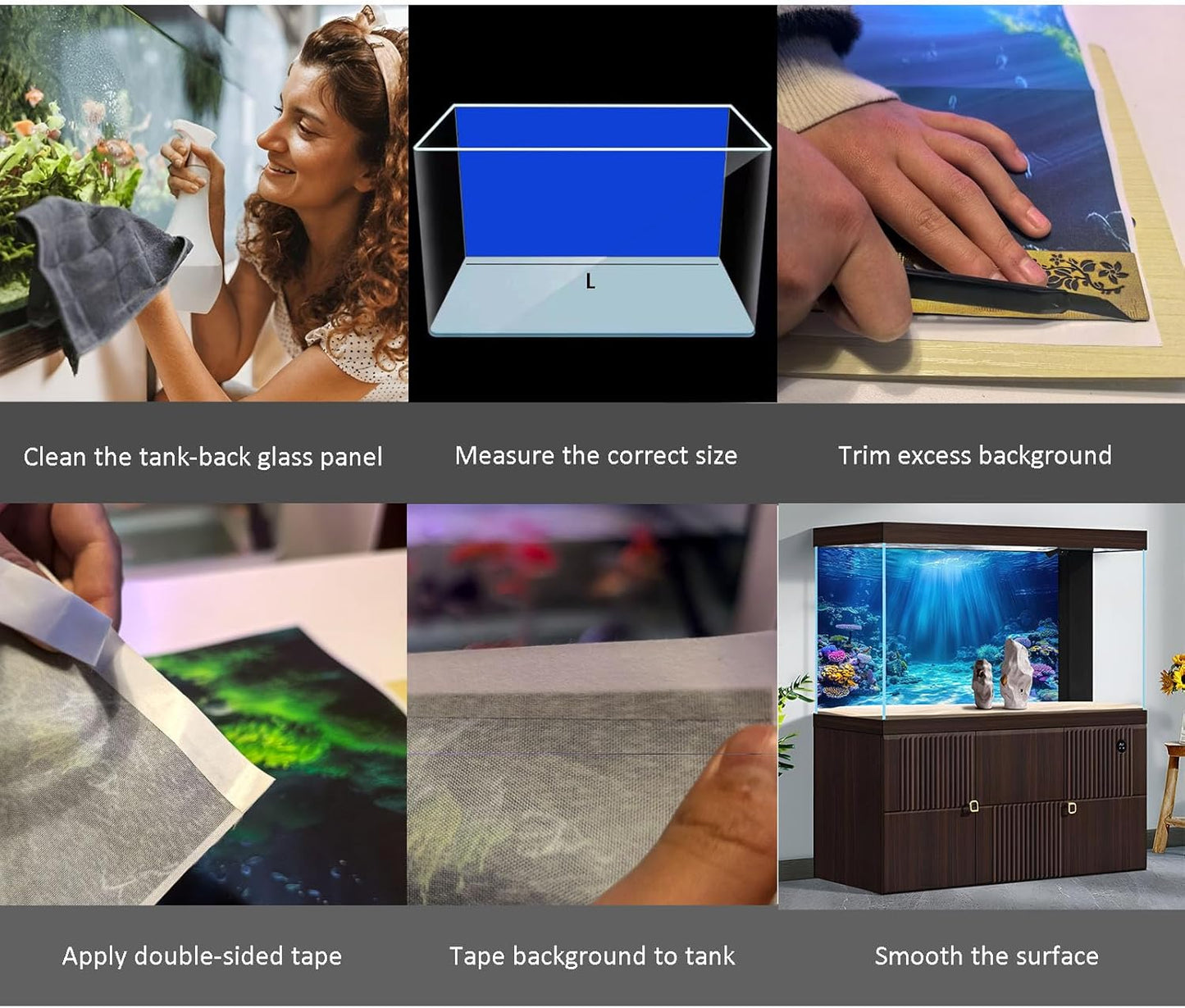 Aquarium Background Various Underwater Grass Plants Aquarium Backdrop Vivid and Fresh Green Aquatic Plants Stone River Bed and Dead Wood Purple Stone Fish Tank Background 72x18in