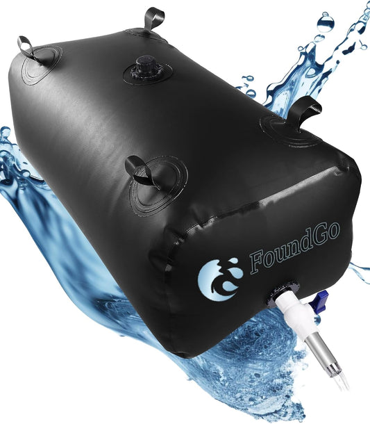 FoundGo Water Storage Bladder Emergency Water Storage Tank, Large Capacity Water Containers, Portable Vinyl Water Storage Barrel for Outdoor/Survival/RV/Garden