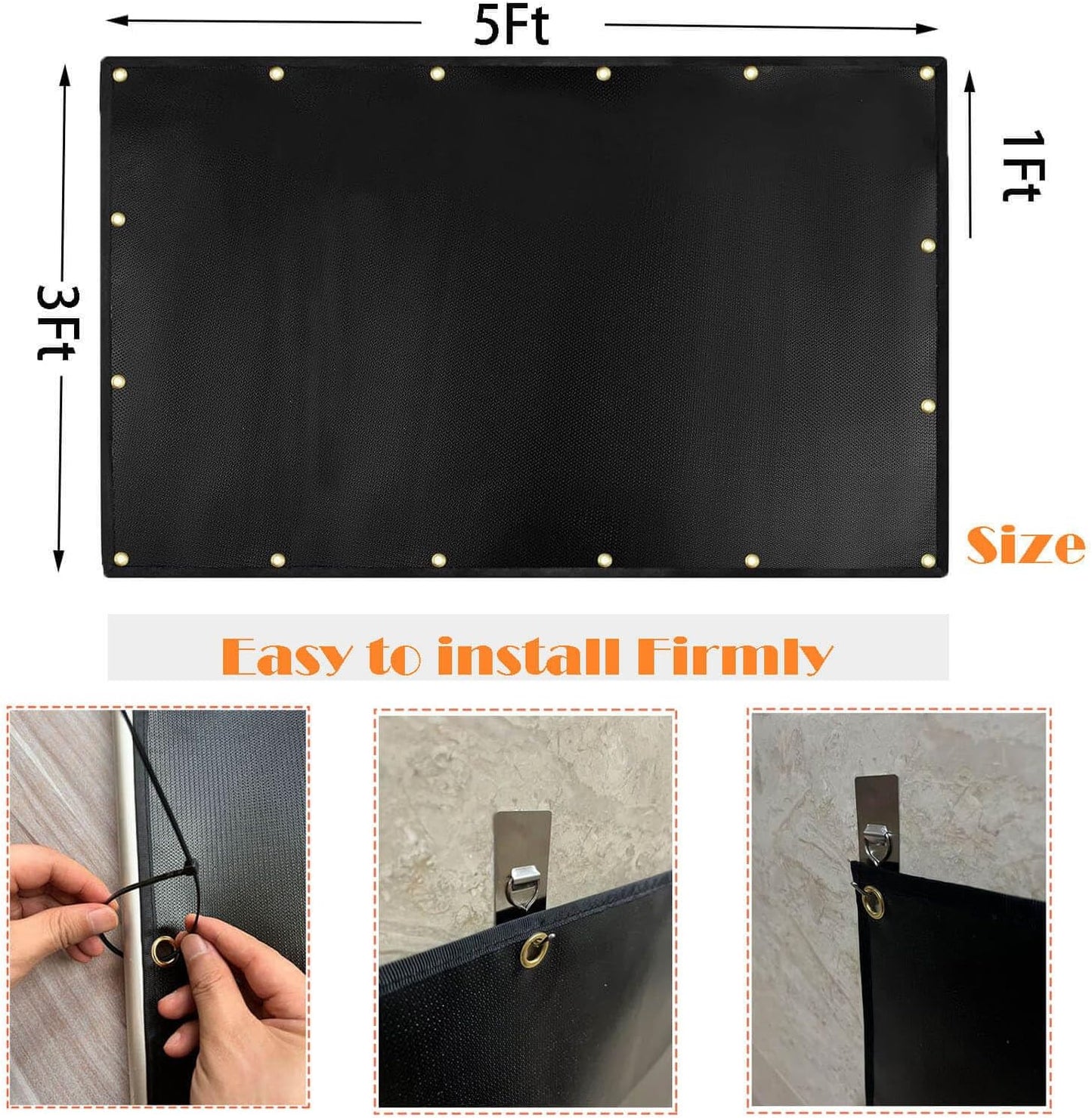 3' X 5' heat shield for the wall behind the grill, Fireproof heat shield for grill, protecting deck fence railing from grill heat, stove wall protector, BBQ Smoke，grill mats for outdoor grill