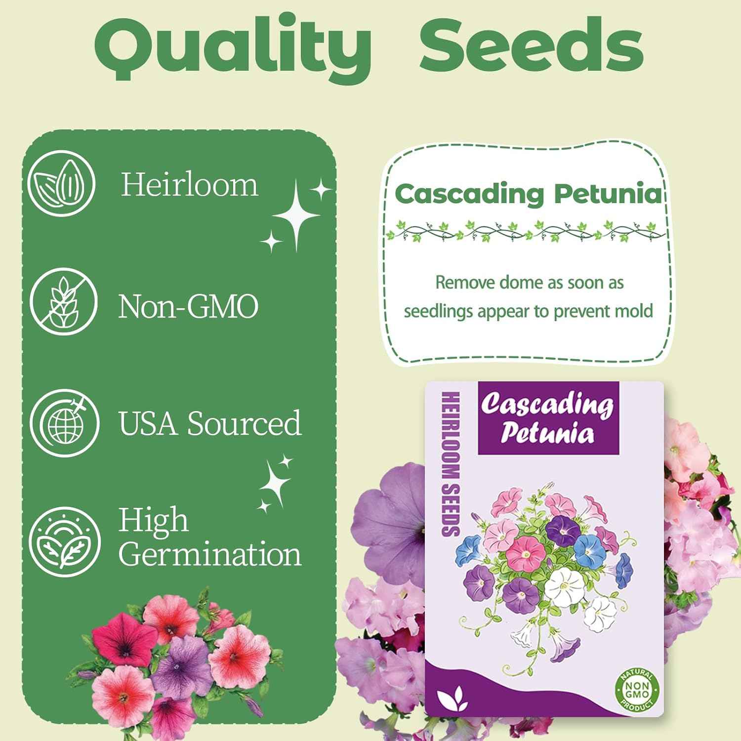Cascading Petunias Seed pod Kit - Flower Seed Pod Refill for All Indoor Garden, 8 Grow Pods with Seeds of Cascading Petunias, Compatible with All Hydroponics Growing Systems
