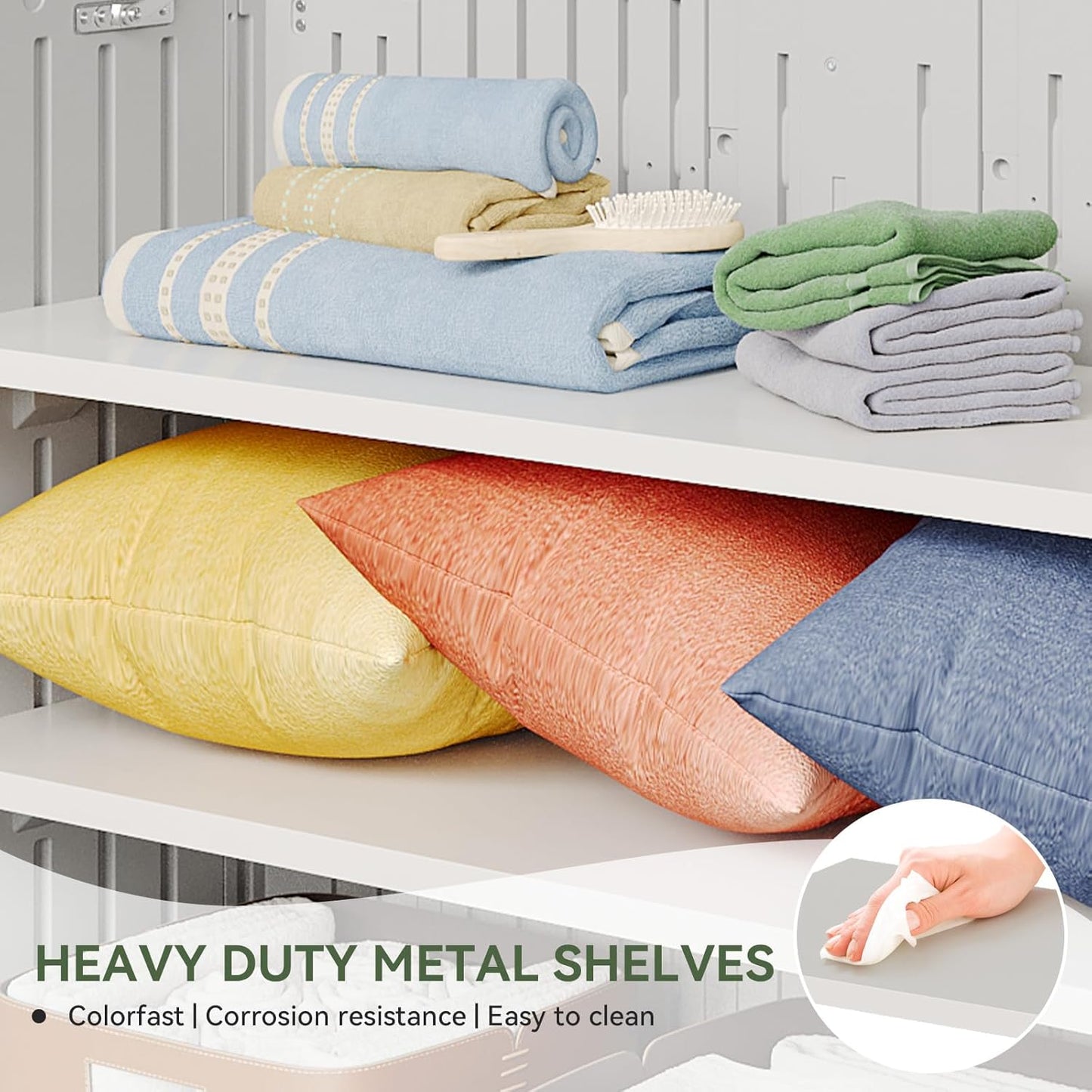 Aoxun White Outdoor Storage Cabinet with 2 Shelves, 35 Cu.Ft Trash Can Storage Shed, Waterproof, Horizontal Storage for Garbage Bin, Generator, Lawn Mower