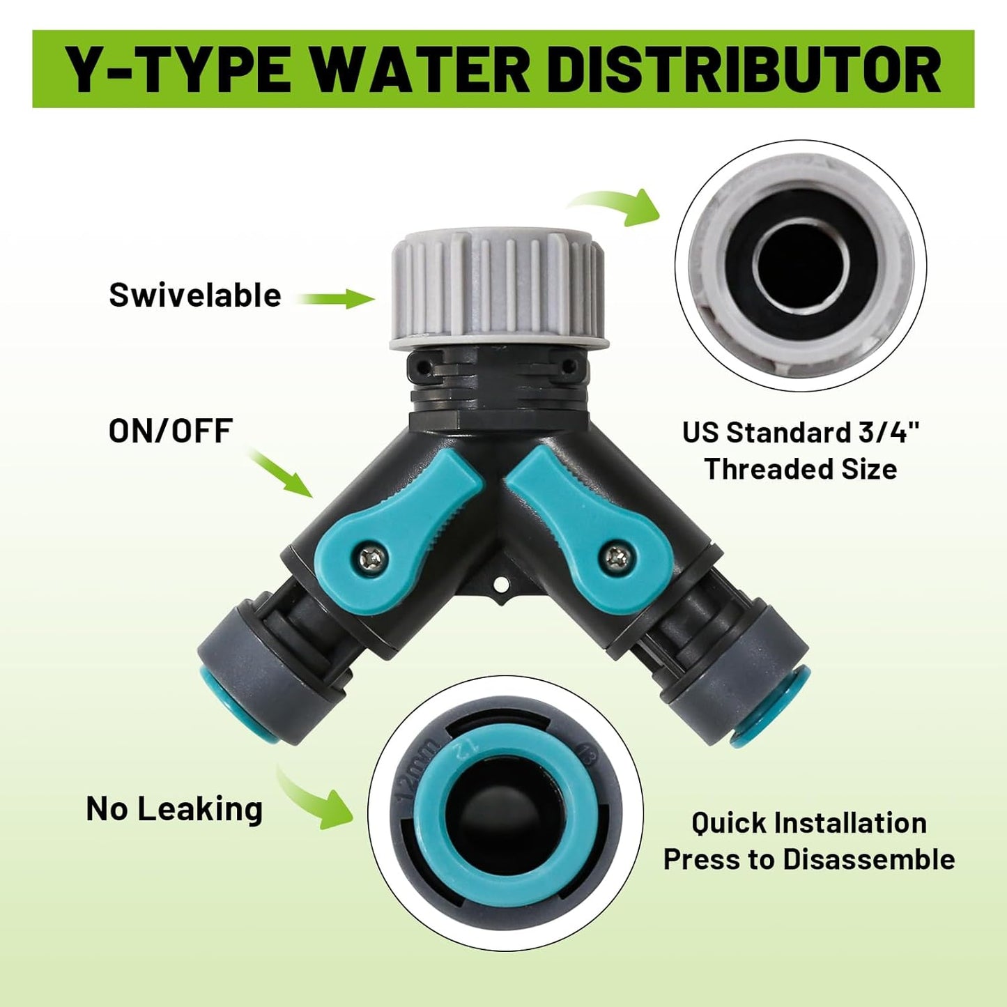 Drip Irrigation Kit - 100 FT. Hose Sprinkler System with 360° nozzles and T-connectors for Gardens, lawns, Plants, Flower beds, Trees, patios and hydroponics (24 360° nozzles + 24 T-connectors)