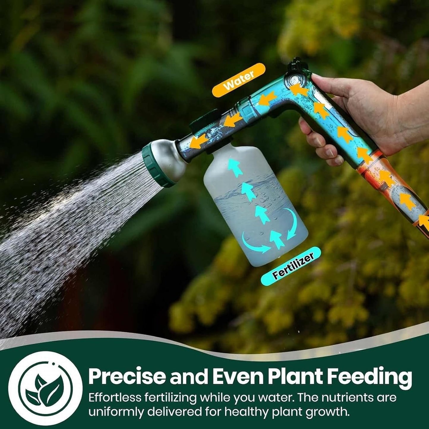 8-Dial Hose End Sprayer for Liquid Fertilizer/Soap Precision Lawn Yard & Garden Feeder with 16oz Bottle for Uniform Fertilizing and Watering Plants Car Dog Wash Hose Attachment Nozzle