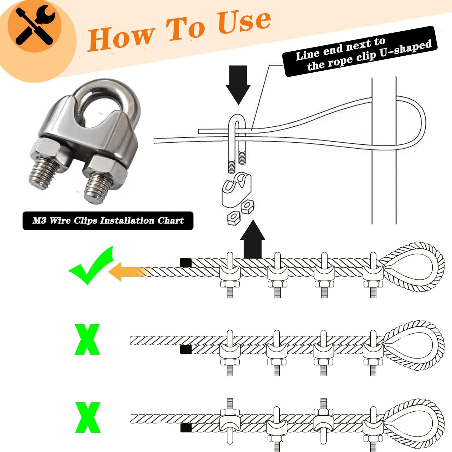 1/8 Wire Rope Kit,100ft Vinyl Coated Stainless Steel Cable with M5 Turnbuckles for Outdoor String Light Hanging Kit, Clothesline Cable, Curtain Hanging System