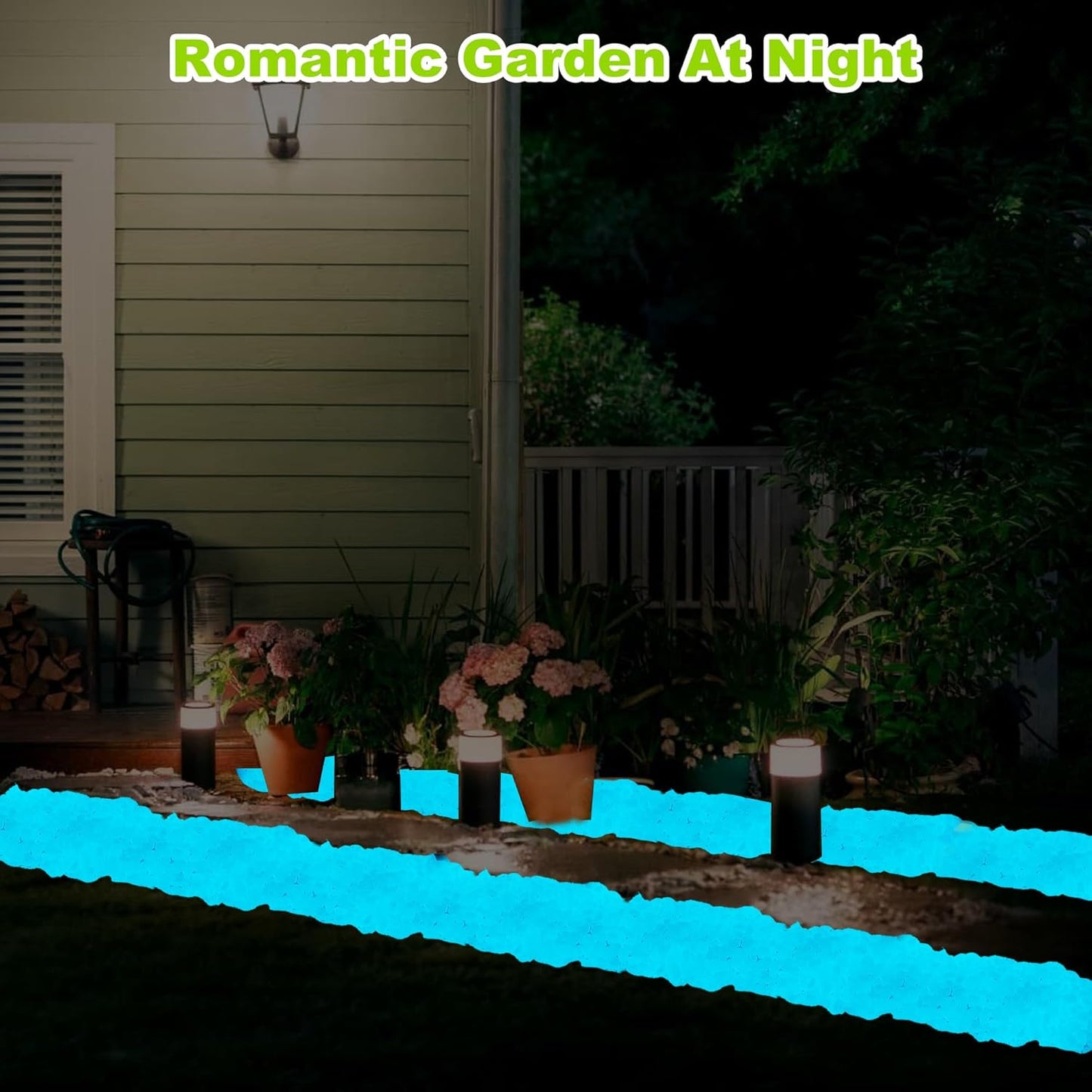 500pc White Glow in The Dark Stones Glowing Rocks Luminous Pebbles for Outdoor Decor Luminous Stones White Glow Stones for Yard Fish Tank Walkway Pathway Aquarium Garden,White