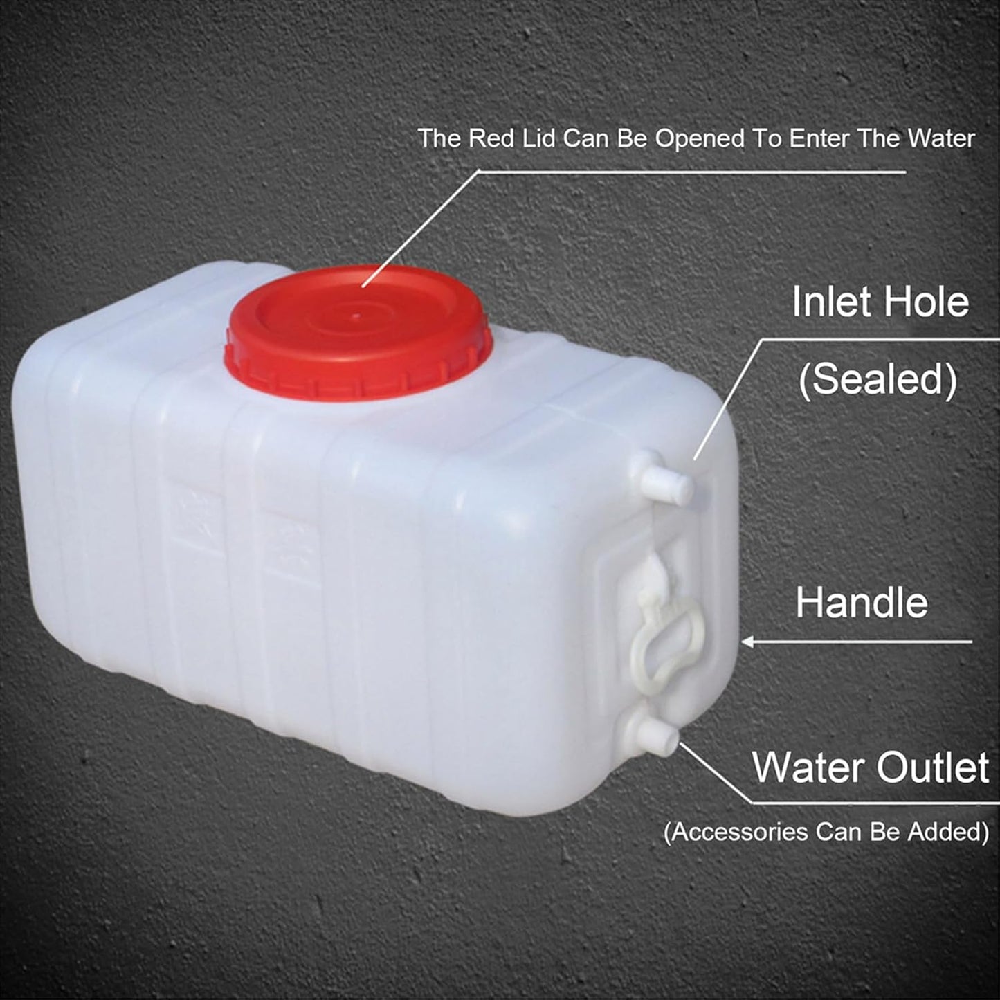 Portable Water Container with Tap, Heavy Duty Water Tank Plastic Water Storage Carrier 50L 80L 110L 200L Water Bucket Jug for Camping Outdoor Hiking Travel Emergency(Size:80L)