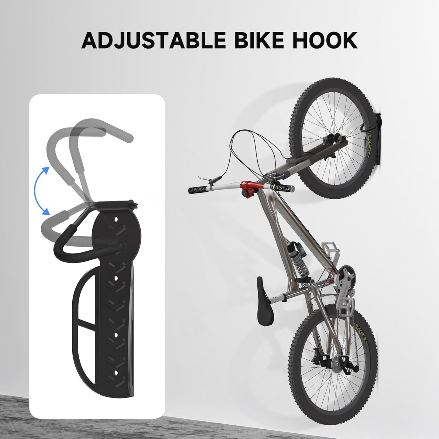 suptek 2 Packs of Vertical Bike Rack Wall Mount - Heavy Duty Garage Bike Hanger for Indoor Storage, Easy to Hang and Detach, Supports Up to 132 lb, BYPA01-2