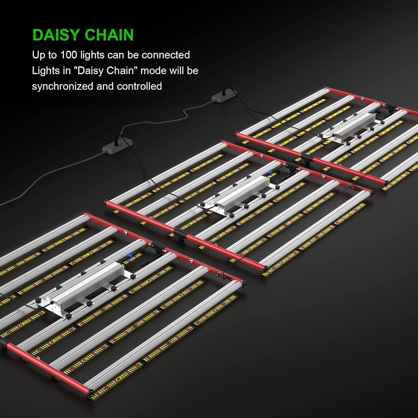 AGLEX 600W LED Grow Lights, Full Spectrum Grow Light with UV IR, Daisy Chain Plant Bar Style Grow Light Foldable & Dimmable for Indoor Growing Commercial Hydroponic Growing Lamp 5x5ft Core Coverage