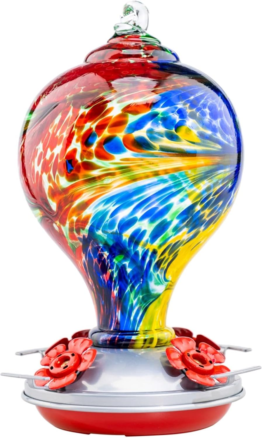 Muse Garden 32OZ Humming Bird Feeder Ant Moat,Gifts for Bird Lover,Gardening Backyard Decor Hummingbird Nectar Capacity,Nebula