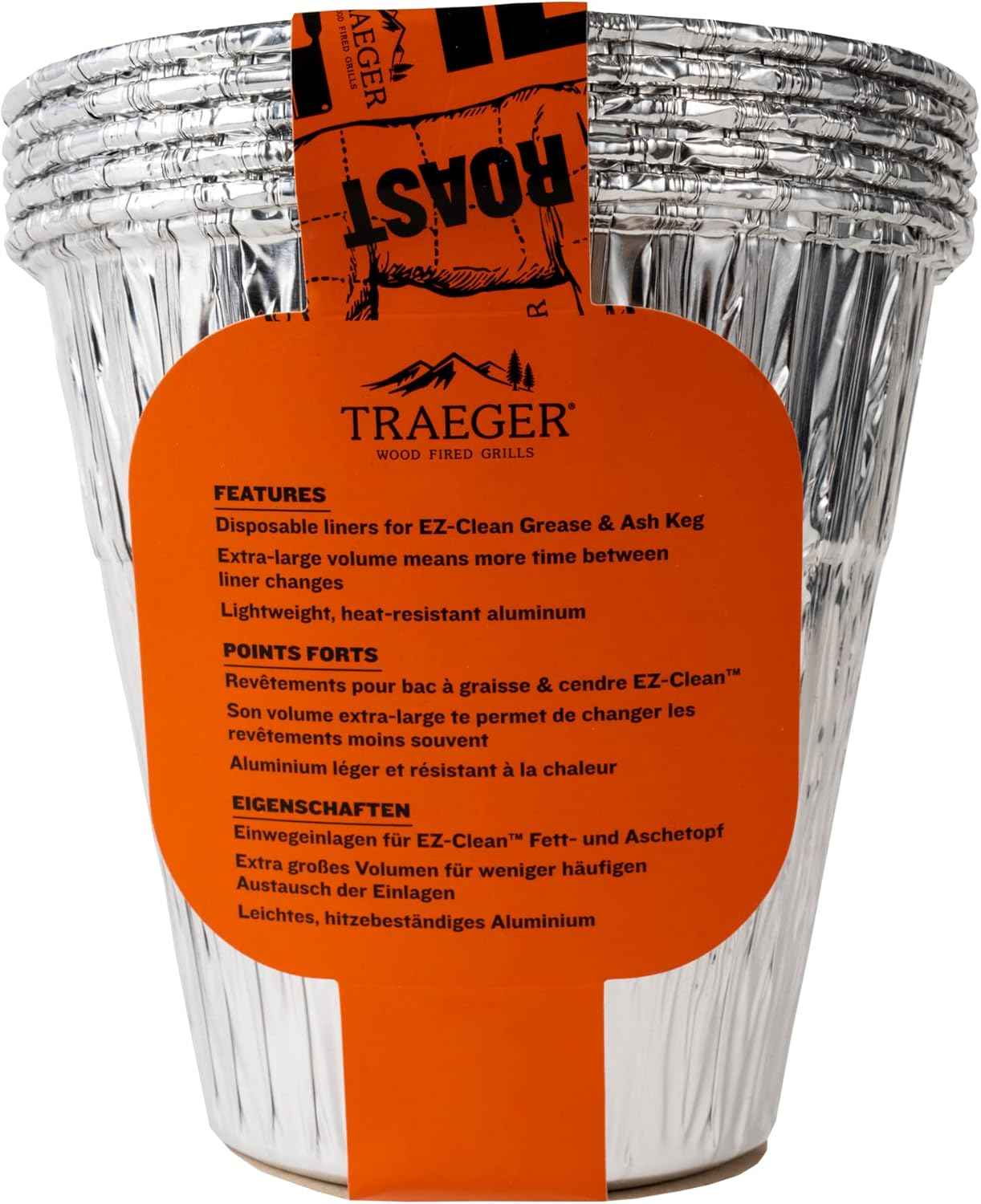 Traeger Grills BAC608 Grease & Ash Keg Liner Grill Accessory 5-Pack