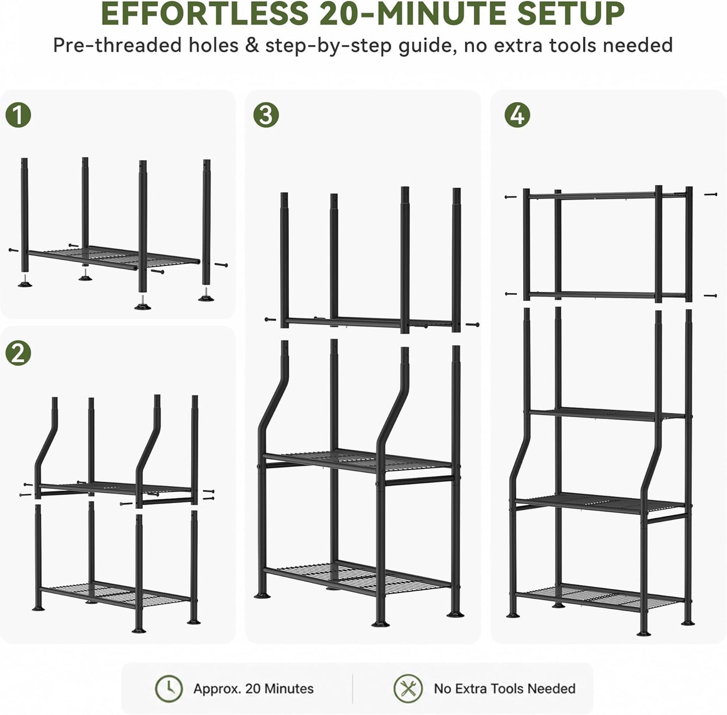 Livilord 5-Tier Plant Stand Indoor Outdoor, 64" Tall Metal Ladder Shelf for Multiple Flower Pot Holder, Waterproof Corner Garden Rack for Balcony Living Room, Black