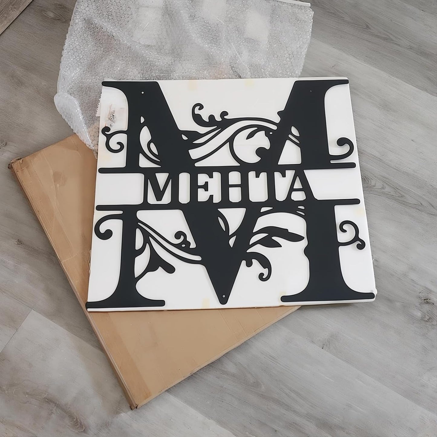 Personalized Metal Name Signs, Split Letter Monogram Wall Decor, Custom Last Name Sign, Family Name Sign for Outdoor, Personalized Wedding Gift, Garden Decor, Metal Wall Art, Housewarming Gift (MonogramDesign_10)