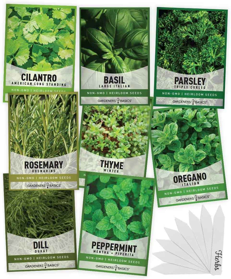 8 Herb Seed Starter Kit – Grow a Variety of Fresh Culinary Herbs – Non-GMO Heirloom Seeds, Complete Indoor & Outdoor Grow Kit, Perfect for Home Gardens & Cooking