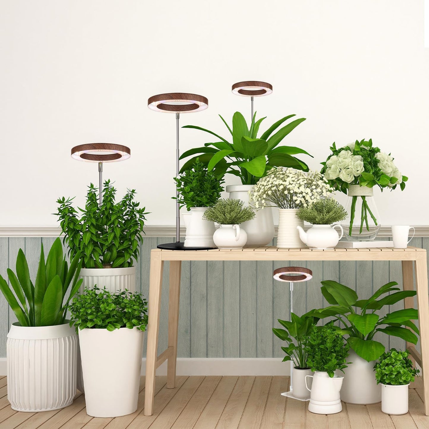 yadoker Plant Grow Light, LED Growing Light Full Spectrum for Indoor Plants,Height Adjustable, Automatic Timer, 5V Low Safe Voltage,Idea for Small Plants
