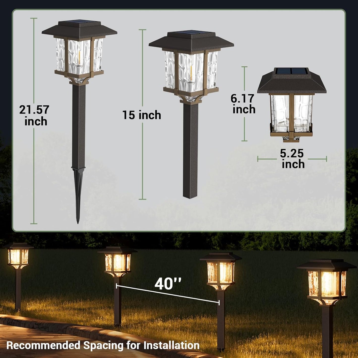 XMCOSY+ Solar Pathway Lights Outdoor, Glass Garden Lights with Warm Edison Glow, Waterproof Stainless Steel Landscape Lighting for Walkway Yard Patio Driveway Decor (4 Pack, Warm White)