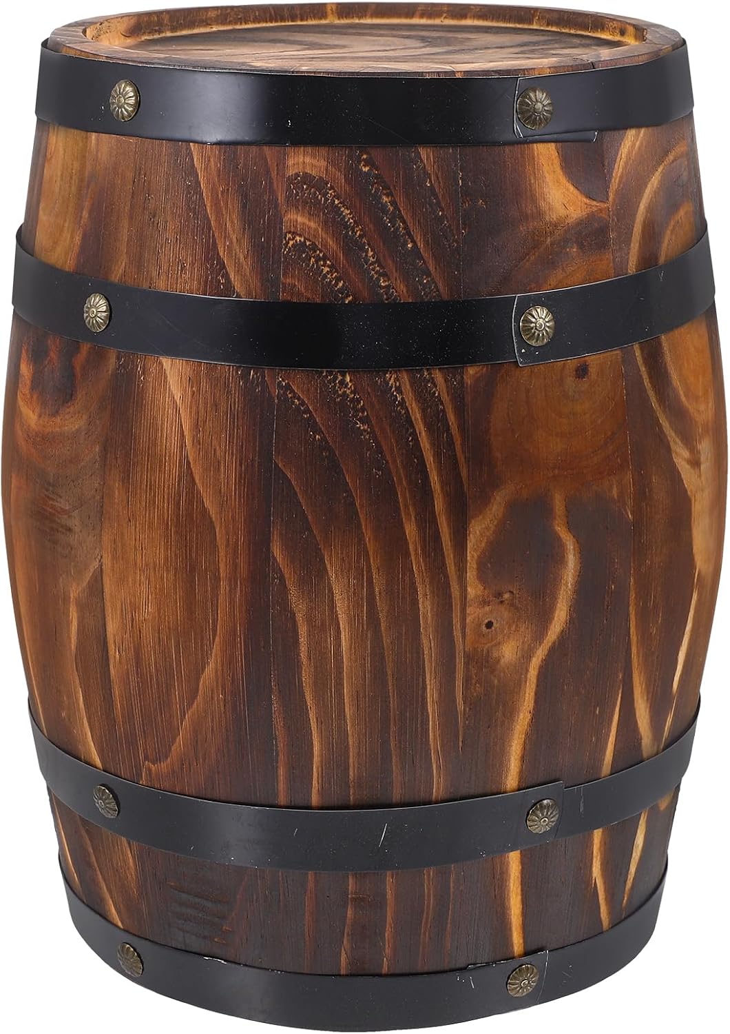 Oak Barrel Planter, Wooden Flower Pot, Rustic Plant Container, 27.00X21.00X21.00cm/10.61X8.25X8, Indoor Outdoor Usage, Durable Handmade Decor
