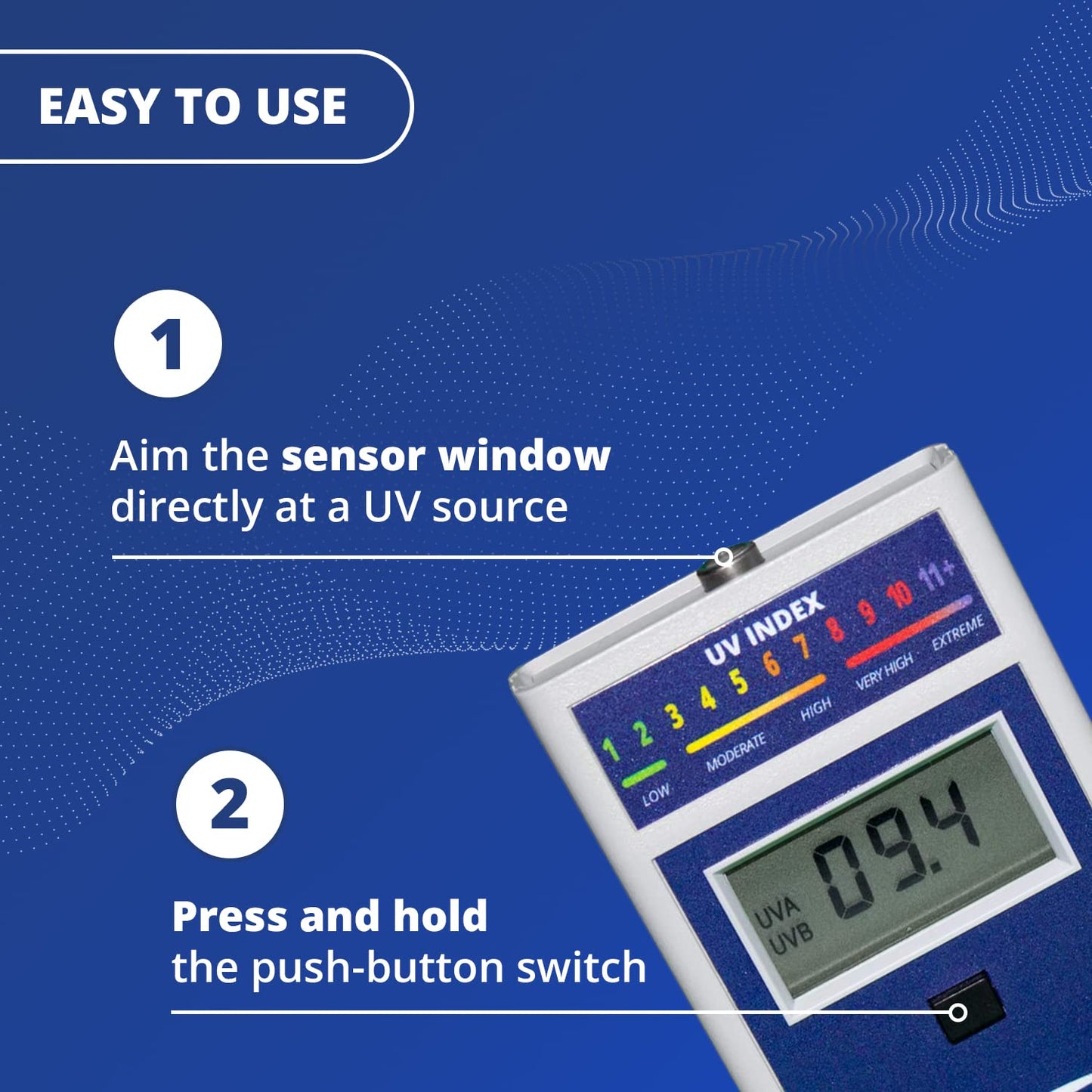 Model 6.5 UV Index Meter, Handheld Digital Radiometer for Measuring Ultraviolet Light, Measures 280-400 nm with Range from 0-199.9 UV Index, Made in USA