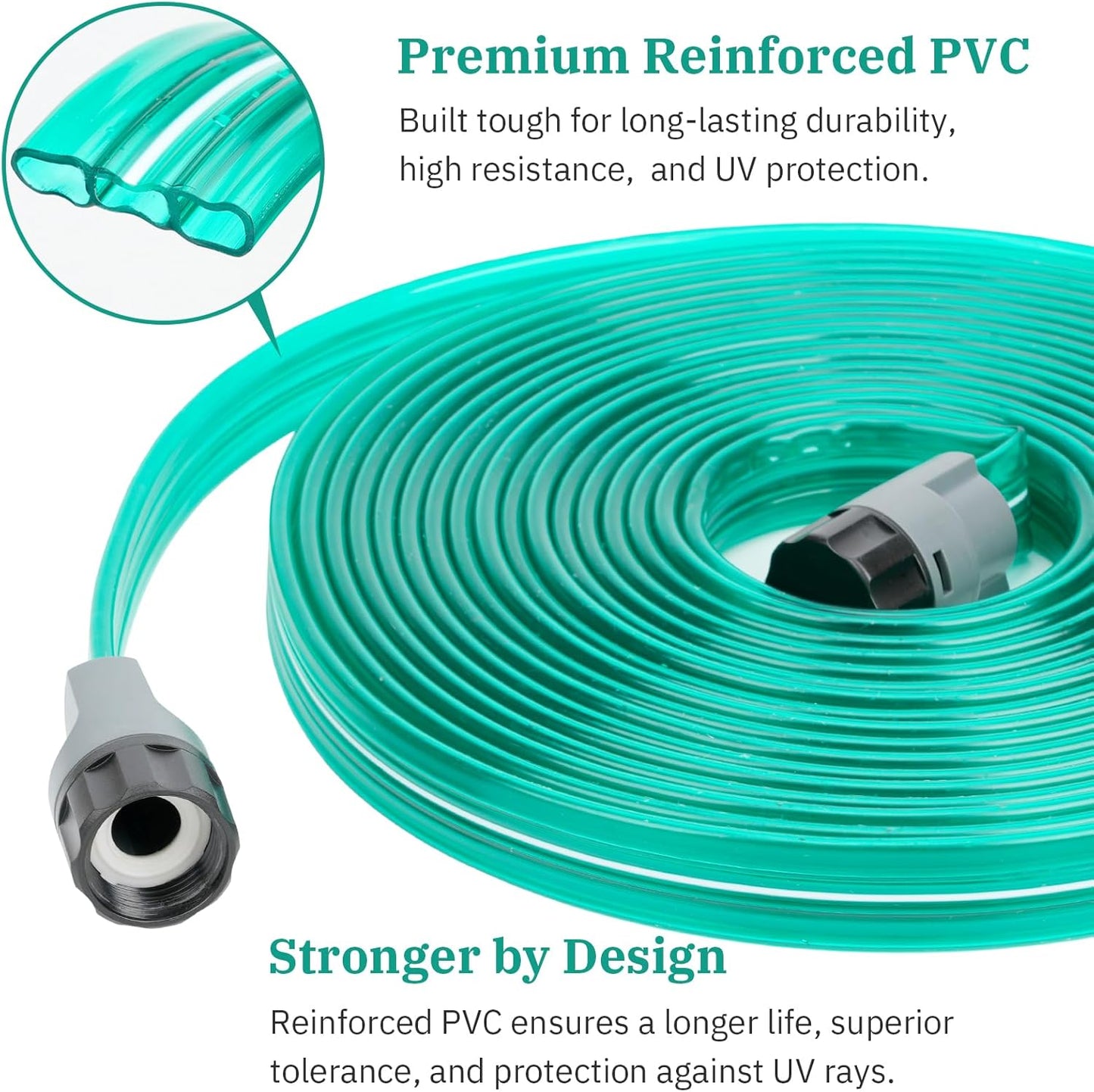 Sprinkler Soaker Hose 30 ft for Garden, Watering Hose with Holes, High-Efficiency Sprinklers Drip System for Lawn and Garden
