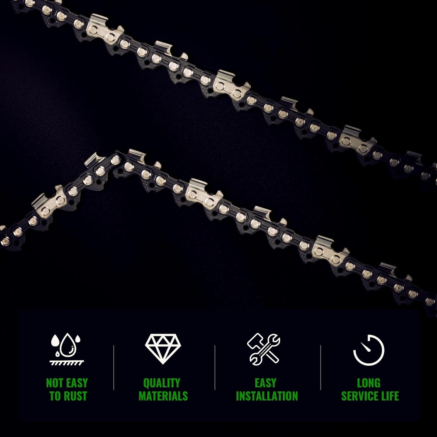 7" Chain Pitch: 1/4" Low Profile 44Drive Links Replacement Chain For 2-in-1 Cordless Pole Saw & Mini Chainsaw .043" Gauge