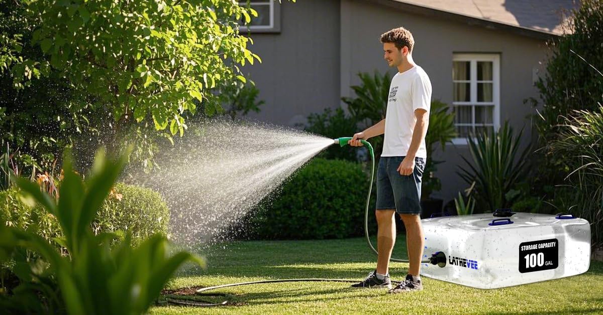 Water Storage Bladder, 50 Gallon Portable Water Tank, Transparent and Foldable with 4 Types of Interface Accessories, Suitable for Gardens, Emergency Situations,