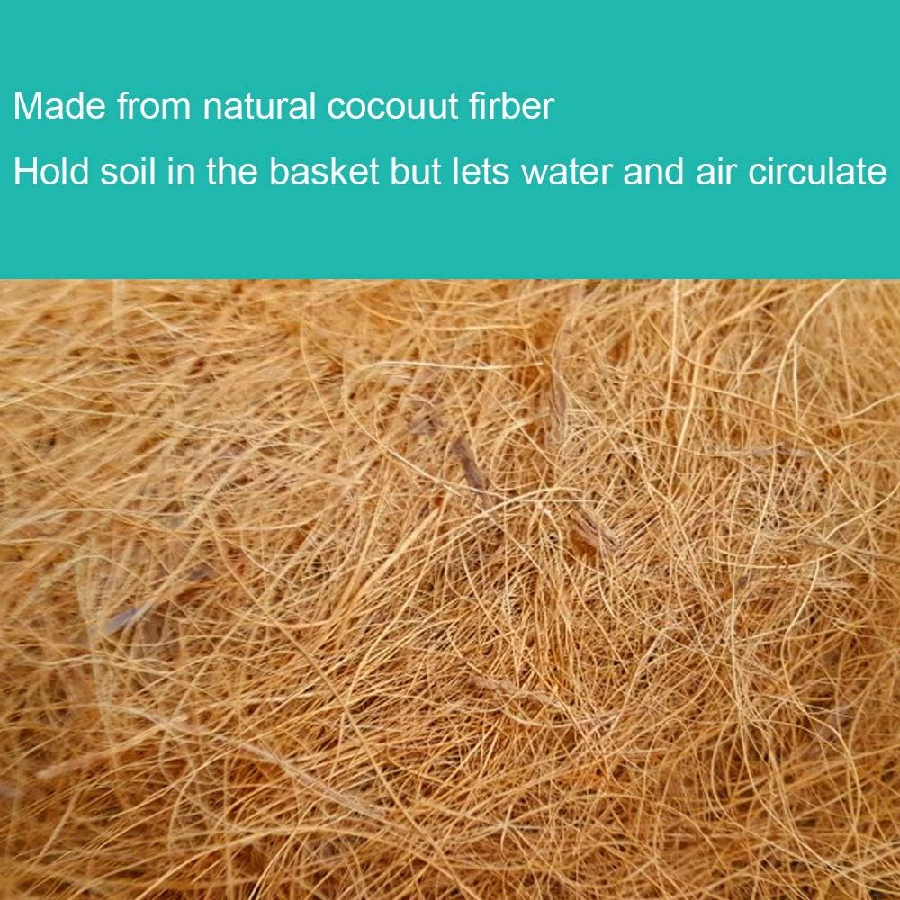 Coco Liners for Planters 16 Inch 2PCS Round Shape Coco Liner Coir Fiber Replacement Liner for Wall Basket Planters