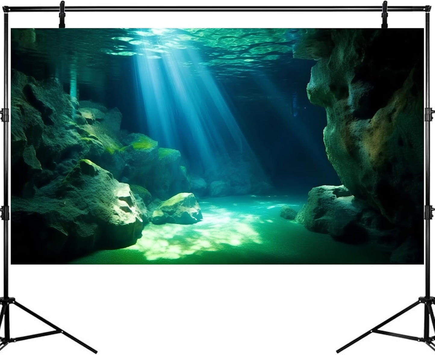 Underwater Fish Tank Background Under The Sea Cave Style Aquarium Background Ocean Floor Cave Sunlight Fish Tank Backdrop Tropical Fish Aquarium Terrarium Backgrounds Decorations 30x12in
