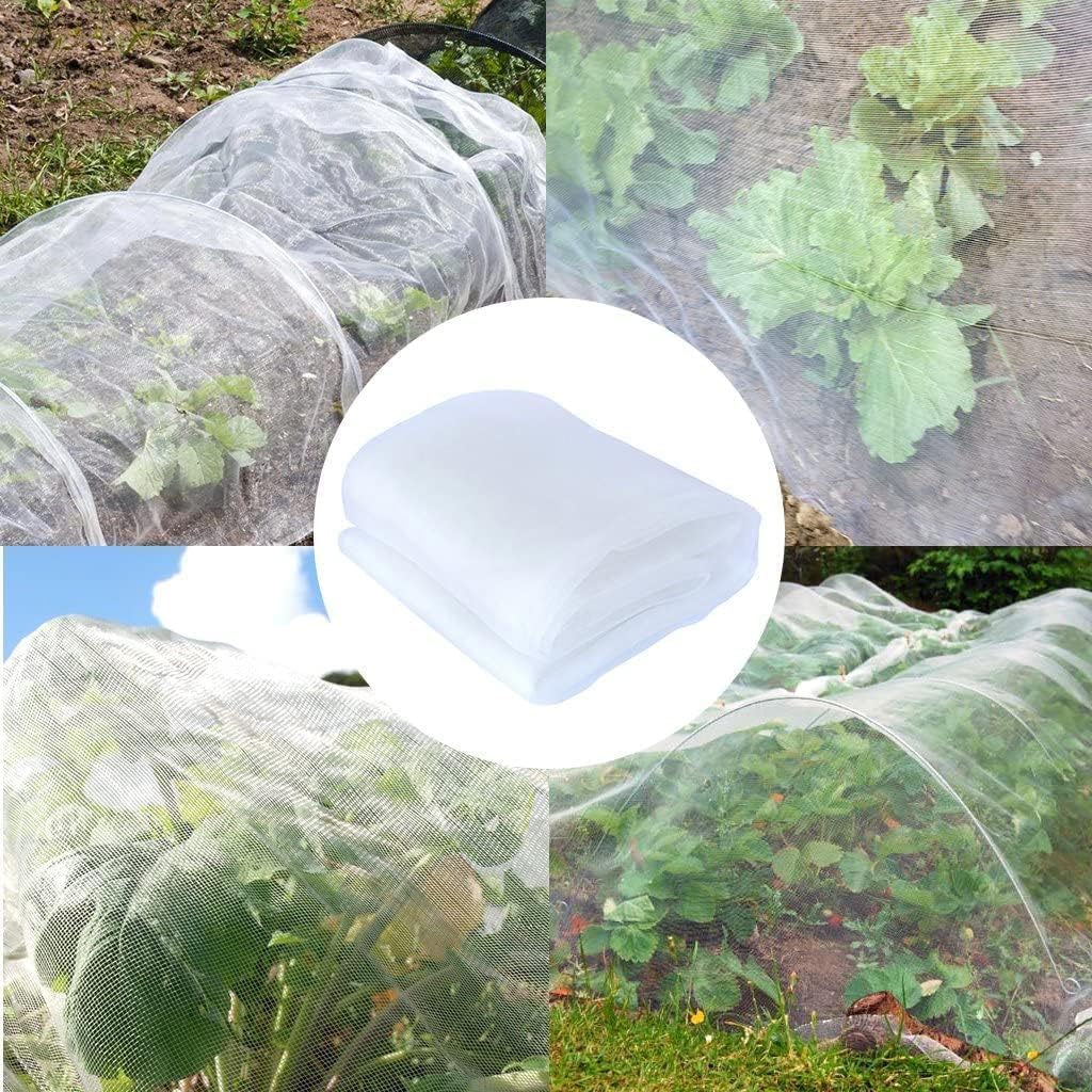 Agfabric Garden Netting 9.8X 49.2 FT Insect Pest Barrier Bird Netting for Garden Protection,Row Cover Mesh Netting for Vegetables Fruit Trees and Plants,White