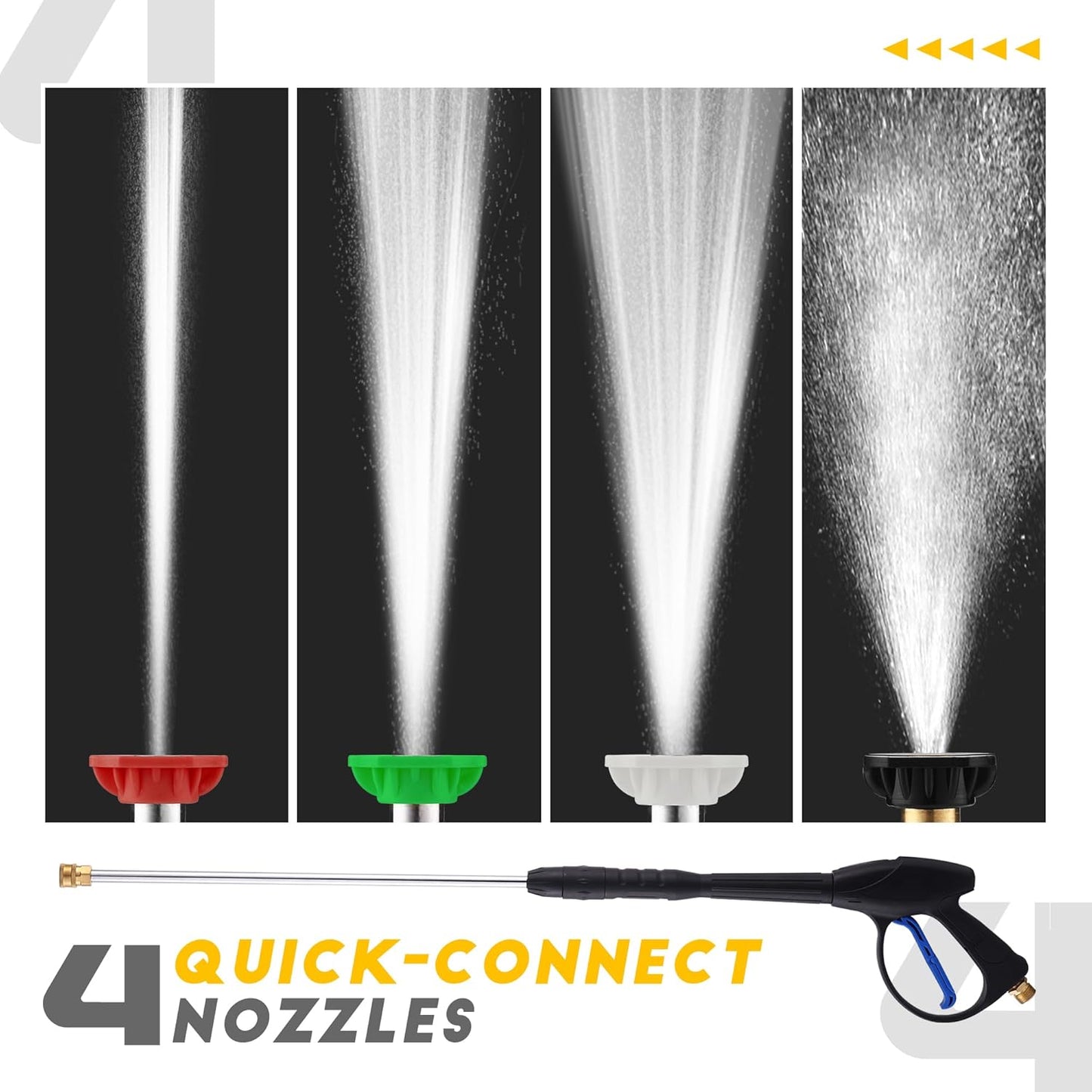 Gas Pressure Washer 3500 PSI 2.3 GPM, Power Washer with 209CC Engine, 25FT Hose, 4 Nozzles, High Pressure Cleaner for Cars, Driveways, Patios, Fences, Home Outdoor Cleaning