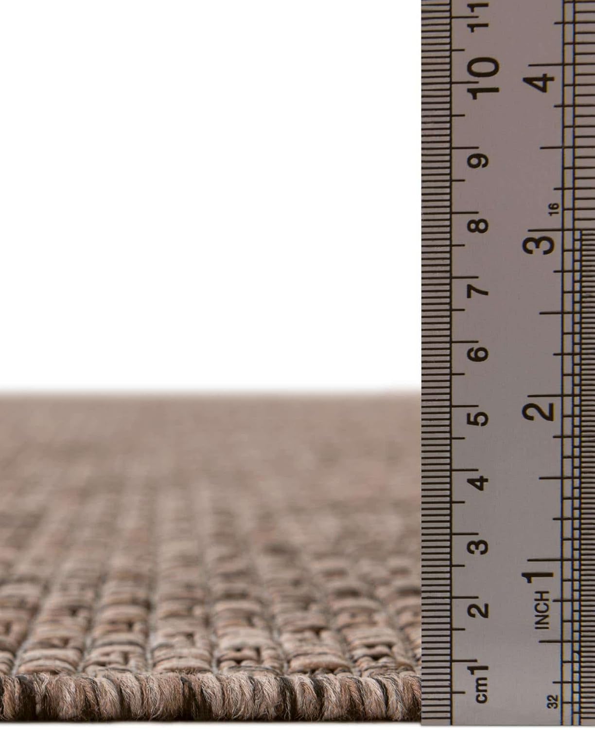 Unique Loom Outdoor Solid Collection Area Rug (10' Square Light Brown/Ivory)