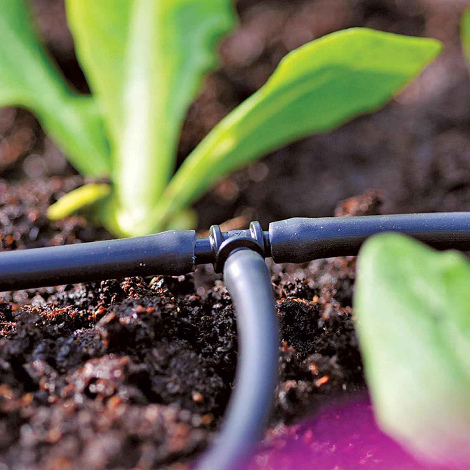 1/4 inch Drip Irrigation Tubing, 200FT/61M Blank Distribution Tubing Drip Irrigation Hose, Garden Watering Drip Line for DIY Drip Irrigation System