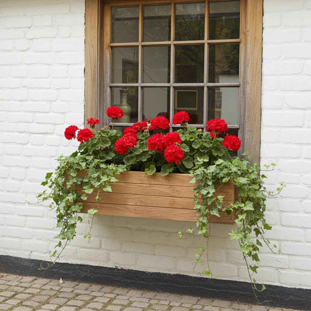 Handmade Rustic Cedar Herb Window Planter Box – Wooden Window & Railing Planter for Indoor or Outdoor Use, Made in USA (18)