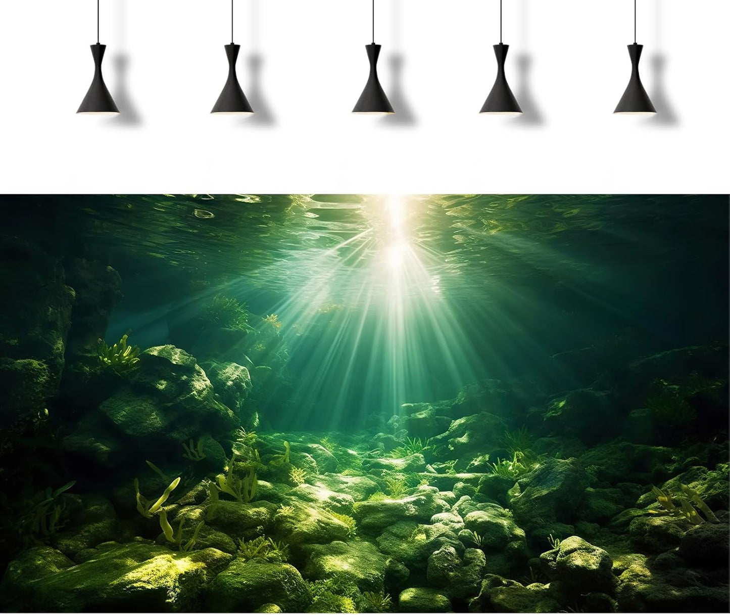 Underwater Sunray Aquarium Background Deep Ocean Rock Cave Fish Tank Background Under The Sea Coral Reef Aquarium Backgrounds Ocean Floor Tropical Fish Terrarium Backgrounds 36x20in