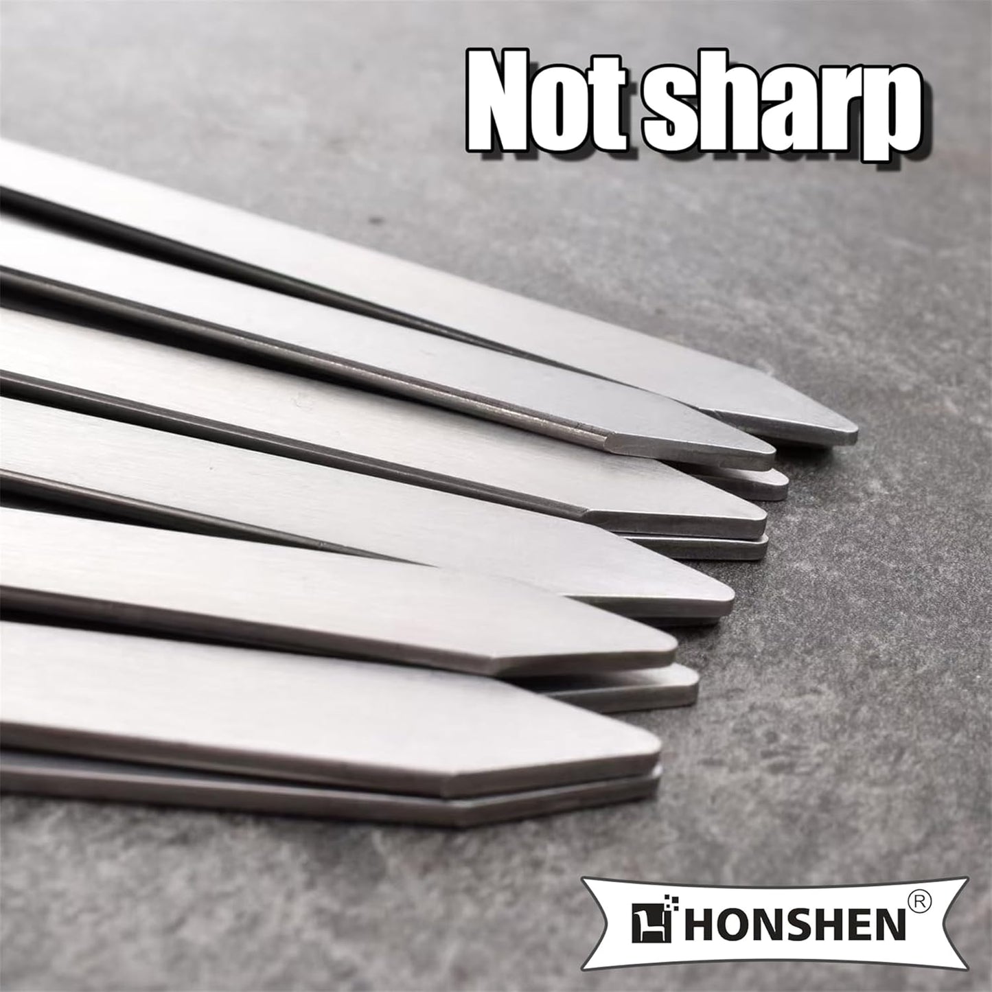 22-Inch Long Flat BBQ Skewers, HONSHEN 3/8 Inch Heavy Duty Stainless Steel Wide Blade with hardwood Handle barbecue skewers for Grilling Meat,Chicken,Beef-Set of 12 (22Inch Flat BBQ Skewers 12p)