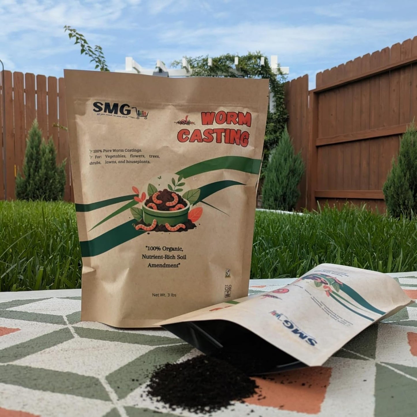 SMG Organic Worm Castings 2 lbs – 100% Pure Earthworm Compost, Nutrient-Rich Organic Soil Amendment for Indoor Plants, Vegetables, Flowers & Garden Use