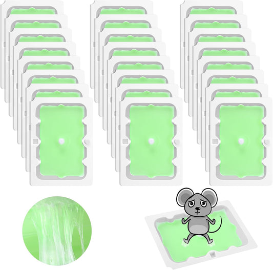 Qualirey 24 Pack Mouse Glue Trap, Super Sticky Traps Mouse Size for Mice and Rats, Pre-Scented, Non Toxic Mice Glue Boards, Rodent Sticky Pads Indoor for Home, Easy to Use, Pet Safe Pest Control