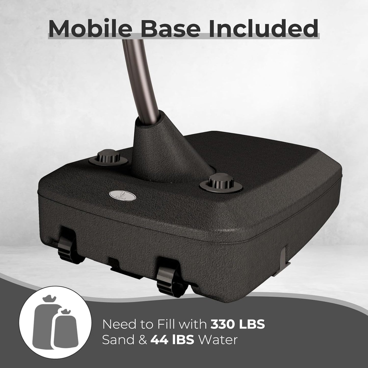 Grand patio Sunbrella 10x10 FT Cantilever Umbrella with Base Included Patio Square Aluminum Offset Umbrellas for Outdoor Pool (Sapphire Blue, 10X10 FT-SUNBRELLA)