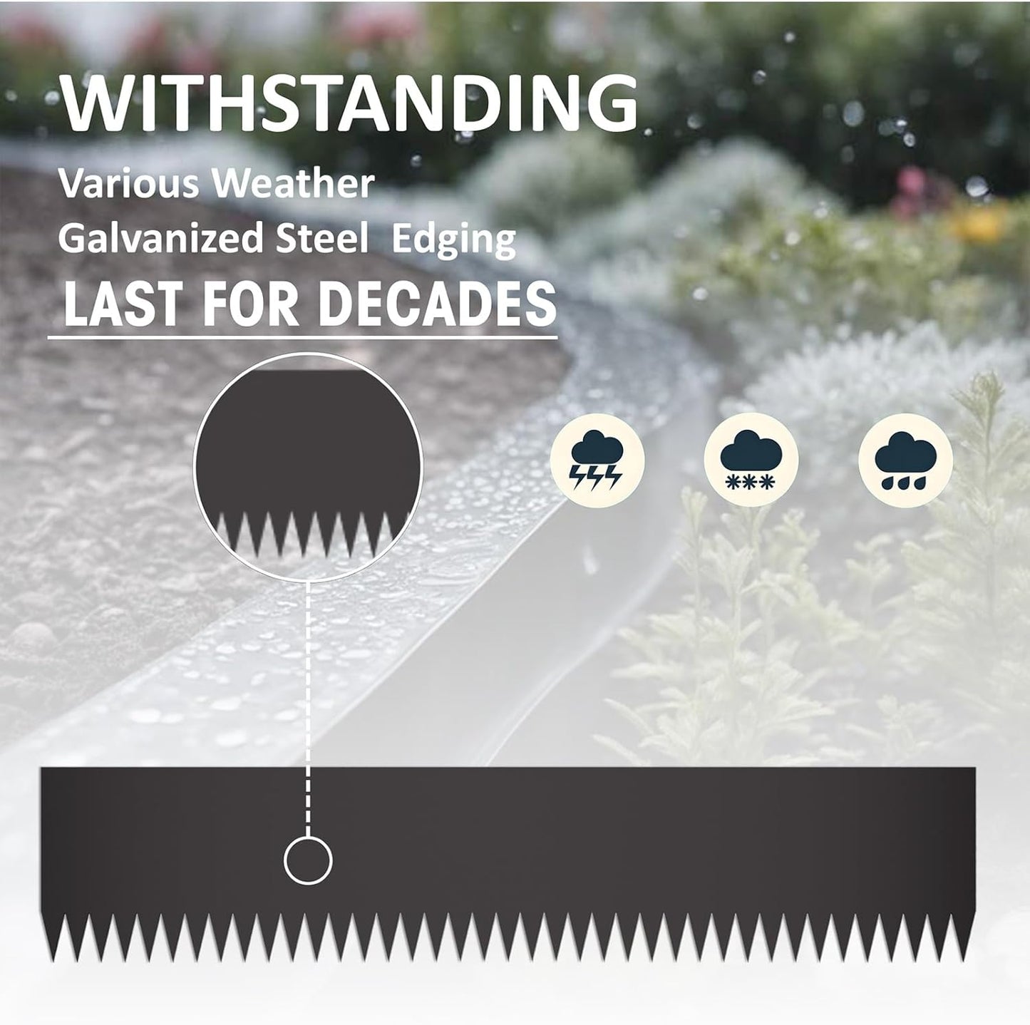 20ft. 6-Pack Galvanized Steel Landscape Edging - 40" L x 6" H Lawn Edging with 6 Stakes, Hammer-in Metal Garden Border for Landscaping, Lawn & Yard (Black)