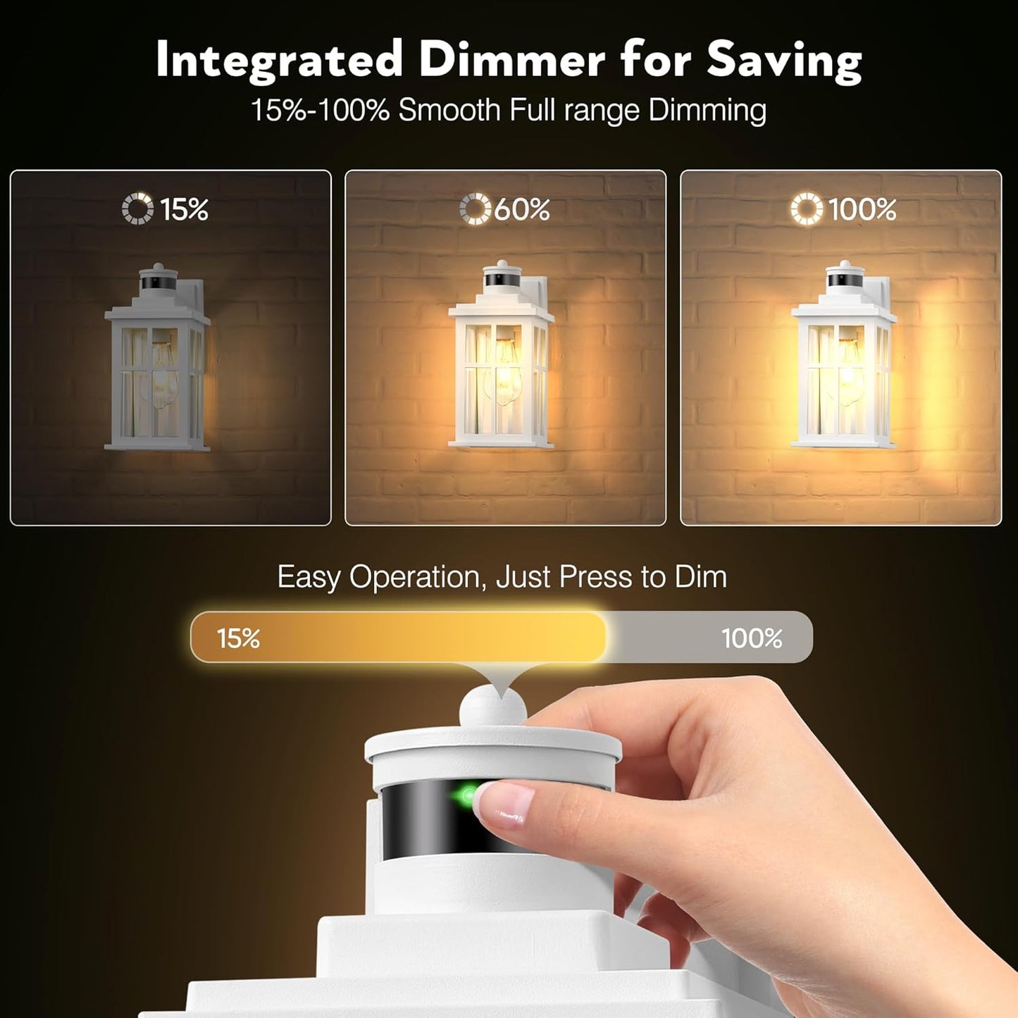 White Motion Sensor Light Outdoor, 2 Pack Dusk to Dawn Outside Lights for House, Anti-Rust Exterior Light Fixture, Waterproof Porch Light for House, Garage, Balcony, Weather Resistant