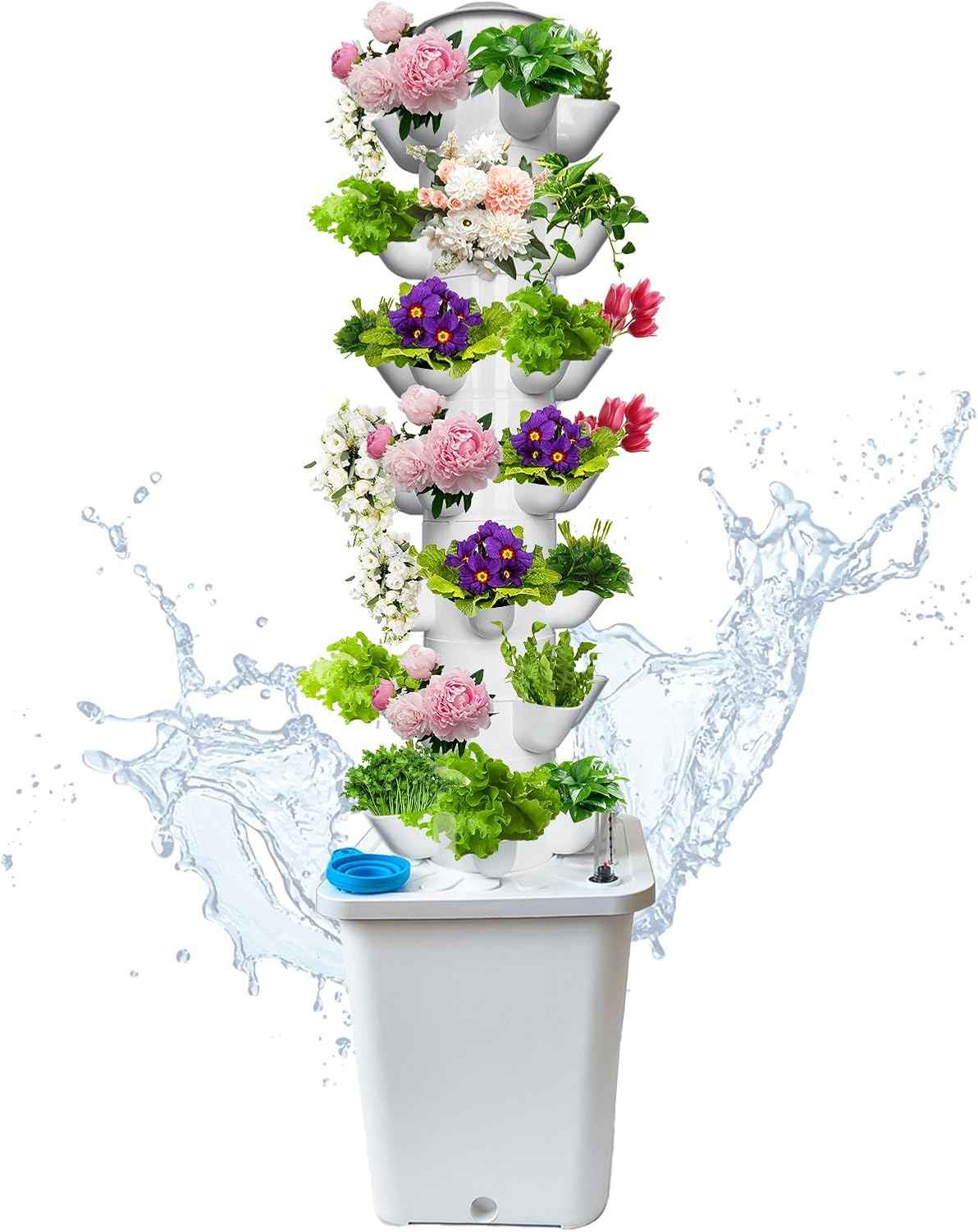35 Plants Hydroponic Tower, Hydroponics Growing System Tower, Hydroponics Tower with Timer Automatic Watering, Vertical Hydroponic Tower, Planter Germination Kit for Herbs Vegetables Fruits