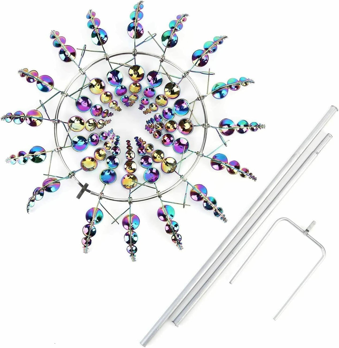 Magical Metal Windmill for Backyards,3D Kinetic Wind Sculpture for Yard & Garden, Outdoor Metal Windmill Decor with Spinning Blades for Patio, Lawn, Backyard