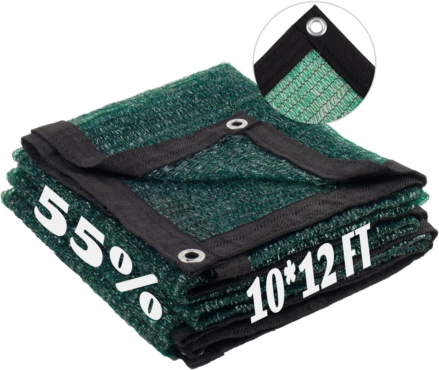 LOVE STORY 10x12FT 55% Green Shade Cloth Sun Shade Net with Grommets Sunblock Net Mesh Tarp for Garden,Plants Cover,Greenhouse and Patio