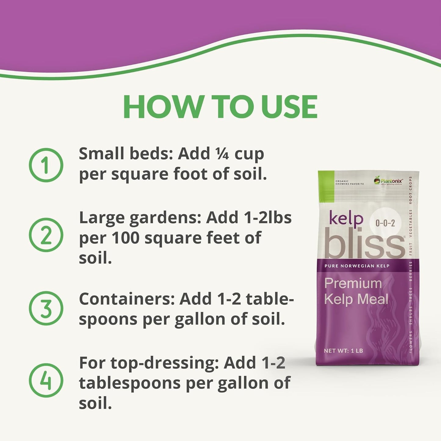 Kelp Meal Organic Fertilizer (2lbs) - Kelp Fertilizer for Plants, Garden Soil, Flowers, Vegetables, & Lawns - Organic Plant Food Rich in Vitamins & Nutrients - 100% Natural Renewable Soil Amendment