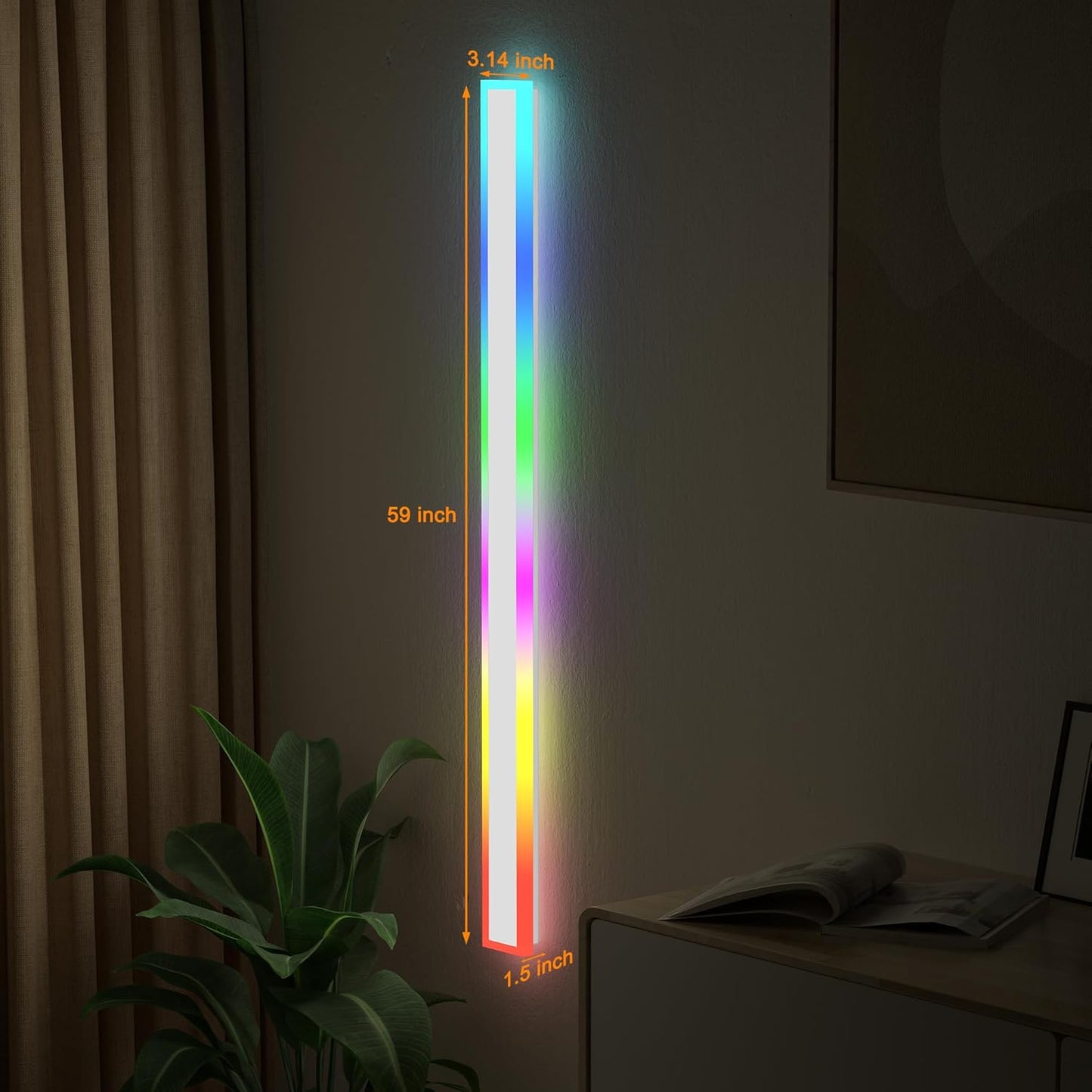 Modern Outdoor Wall Lights, 2 Pack Long Wall Sconce, Lighting Fixtures Long Wall Light 24w Waterproof Ip65 Black Exterior Sconce Led Linear Light for Garage, Patio (2pack-white, 60inch)