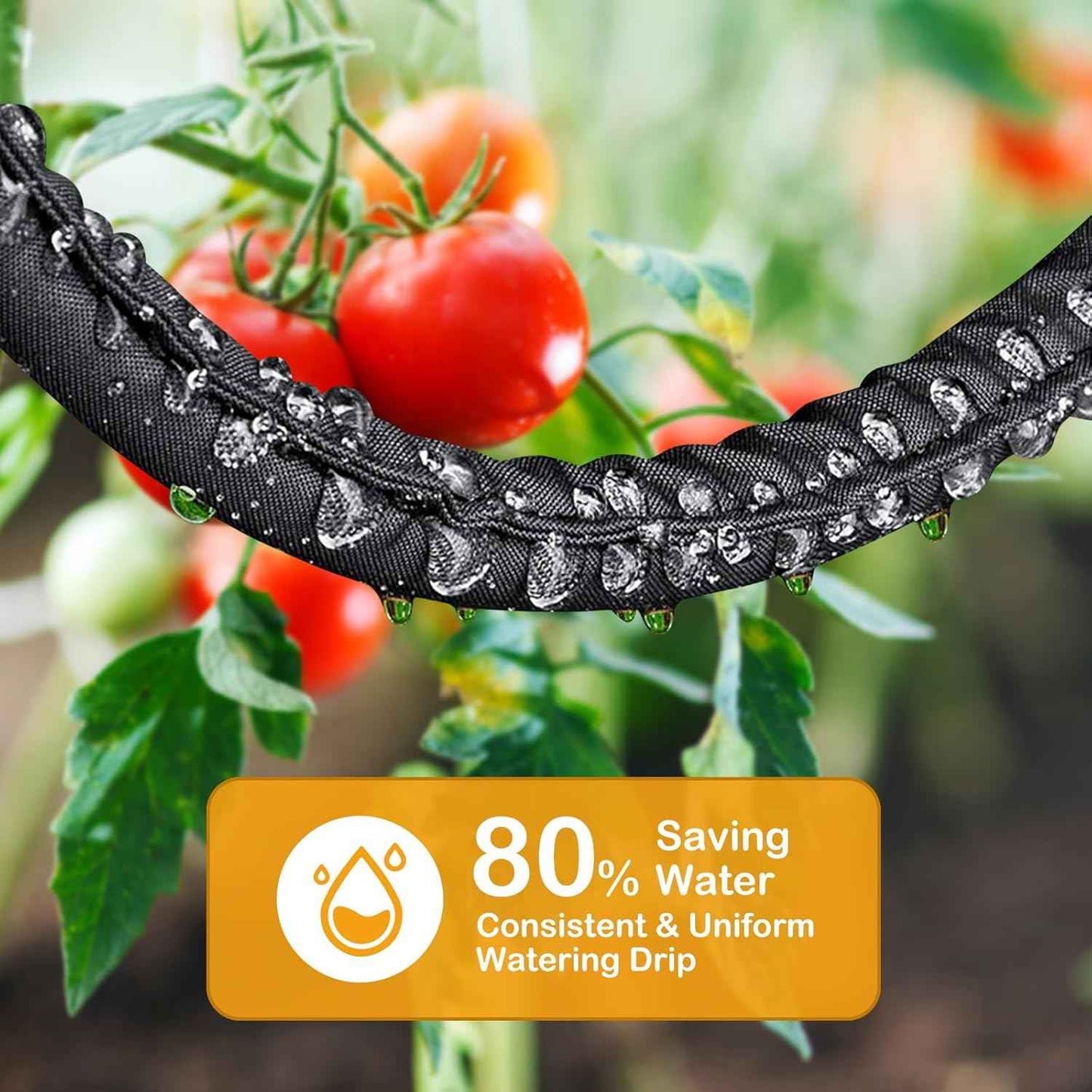 Flat Soaker Hose 25FT Heavy Duty Double Layer Design - Save 80% Water for Garden, Lawn, and Flower Bed Drip Irrigation (25FT)