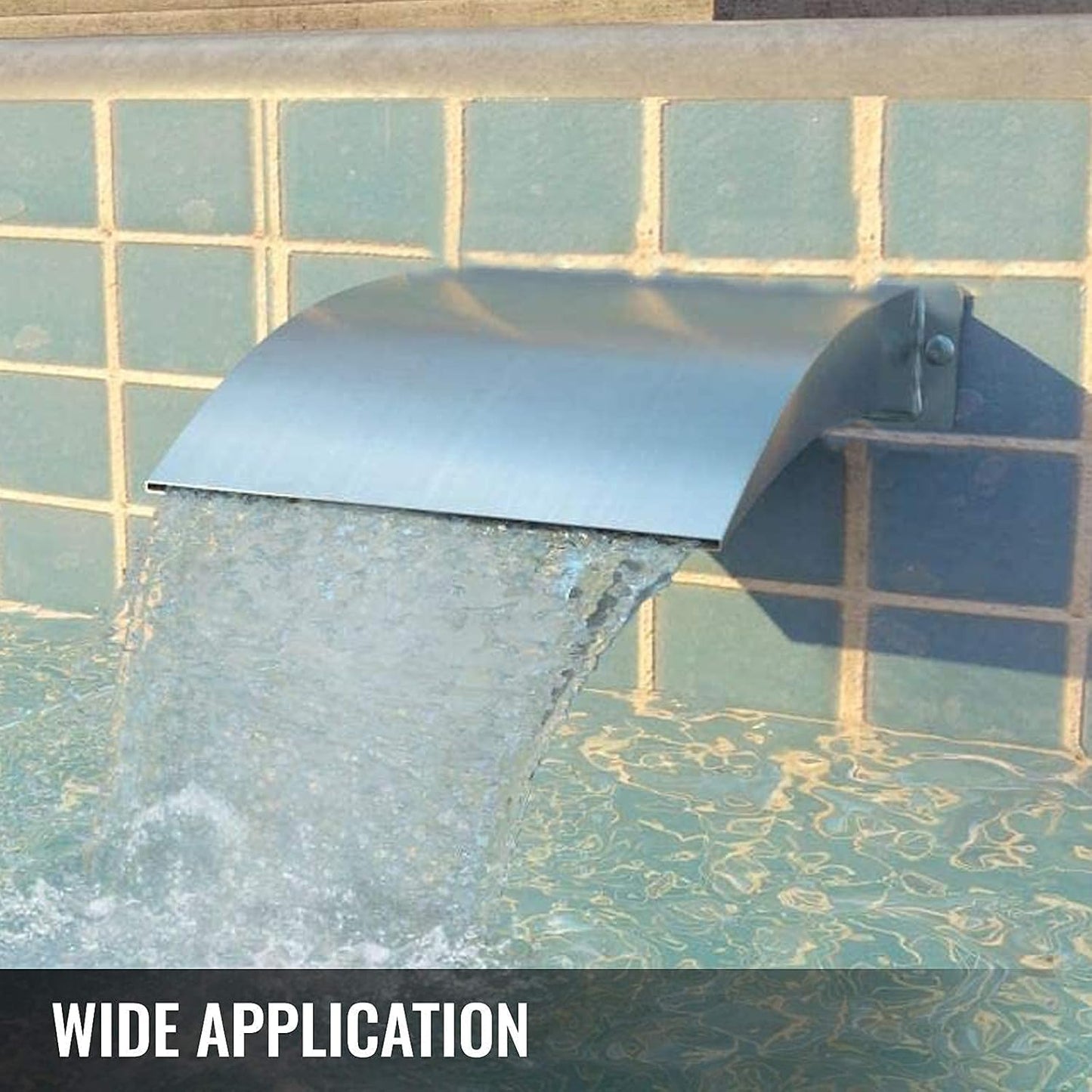 Pool Waterfall Fountain 304 Stainless Steel, Pool Fountains for Inground Pools, Garden Outdoor Waterfalls Sheer Descent
